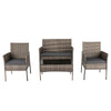 4 Seater Wicker Outdoor Lounge Set - Mixed Grey