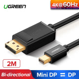 UGREEN 2M Mini DisplayPort to DisplayPort Cable - Close-Up Angle