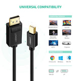 UGREEN 2M Mini DisplayPort to DisplayPort Cable - Low Angle
