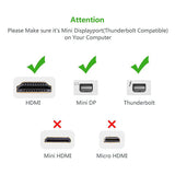 UGREEN 18CM Mini DisplayPort to HDMI Female Converter Cable (Model 10460) - Side View