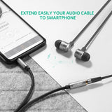 UGREEN 1.5m 3.5mm Audio Extension Cable - Male to Female - Black 10593 - Side View
