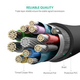 UGREEN 2M USB 3.0 A to Micro USB 3.0 Male Cable - High-Speed Data Transfer and Charging - Black - 45-Degree Angle