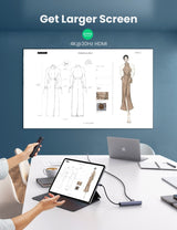 UGREEN 5-in-1 Ultra Slim USB-C Hub with HDMI and Ethernet - Top-Down View