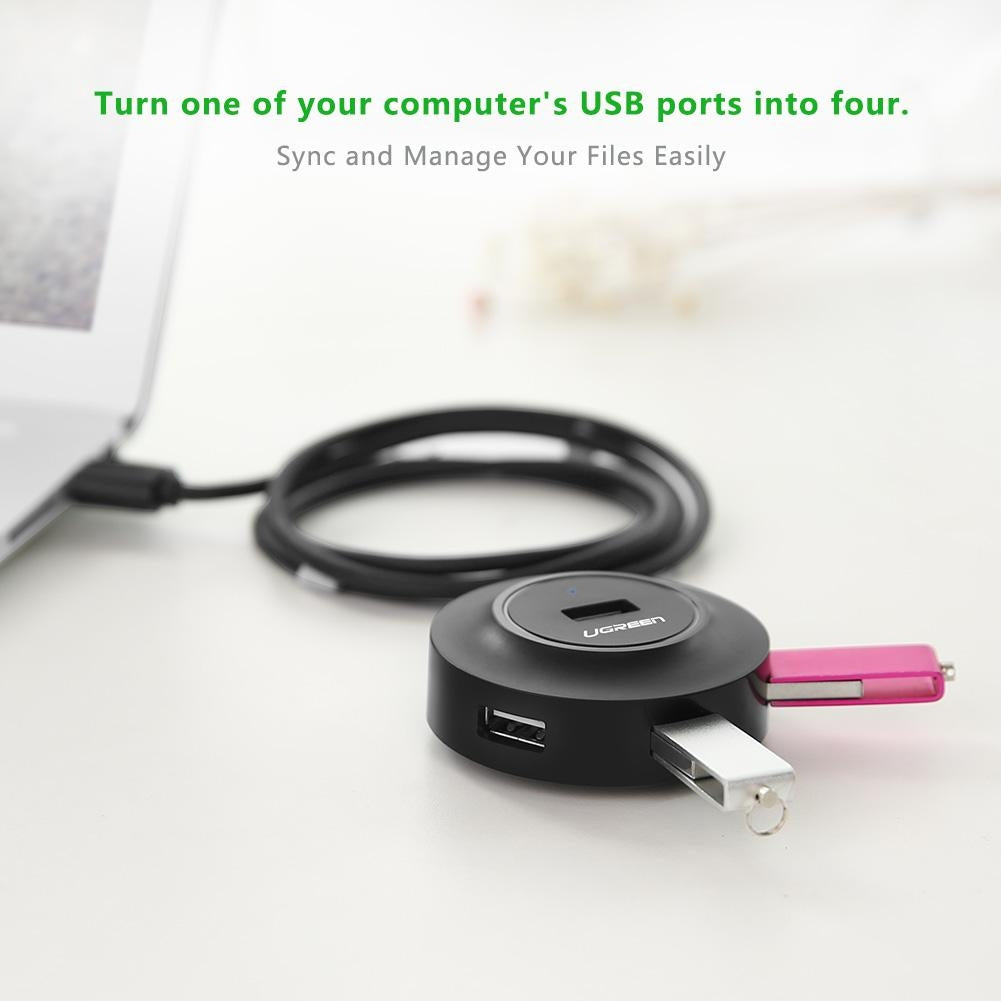 UGREEN 4-Port USB 2.0 Hub with 80CM Extension Cable