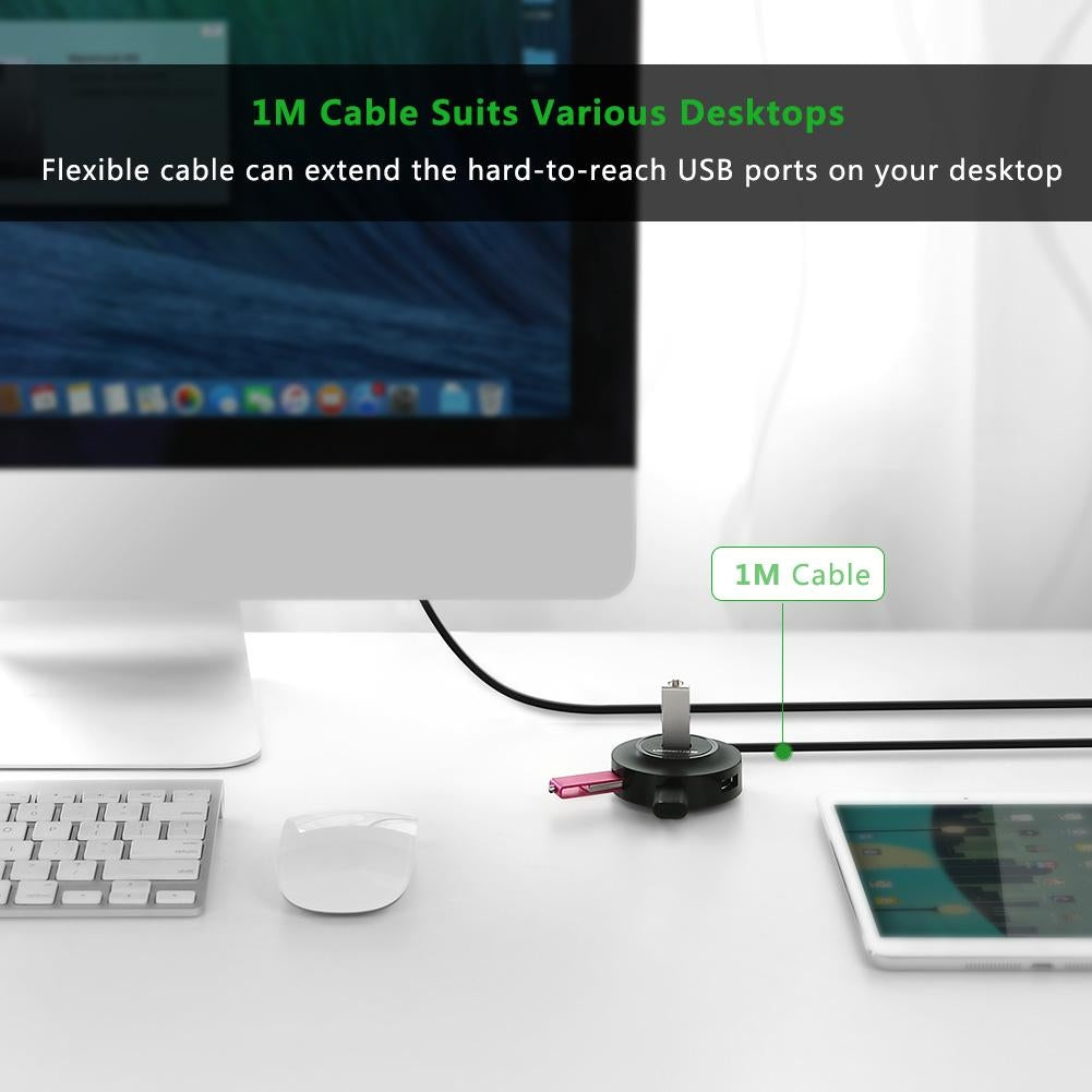 UGREEN 4-Port USB 2.0 Hub with 80CM Extension Cable