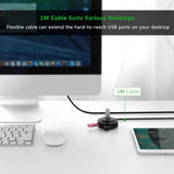 UGREEN 4-Port USB 2.0 Hub with 80CM Extension Cable - Rear View