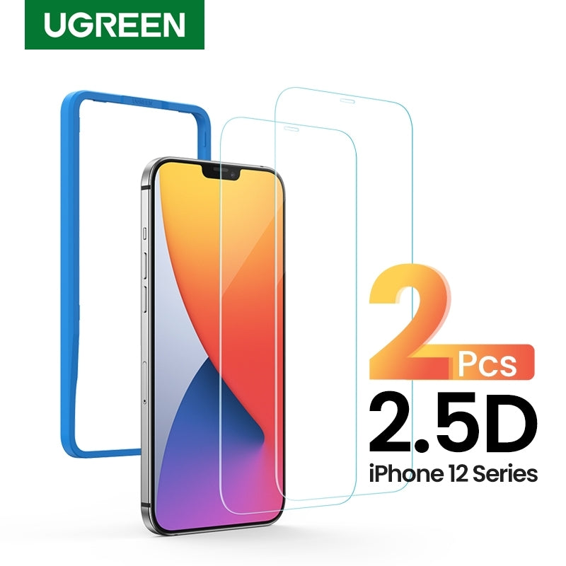 UGREEN 20336 2.5D Full Coverage Tempered Glass Screen Protector for iPhone 12 (Twin Pack)