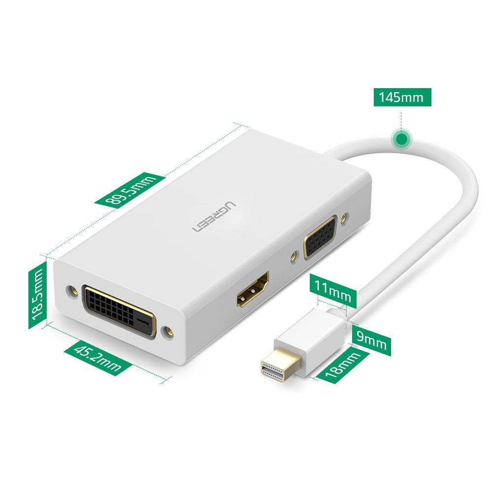 UGREEN 3-in-1 Mini DisplayPort to HDMI/VGA/DVI Adapter - 13.3cm (20417)