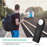 UGREEN 2200mAh Portable Power Bank with Magnetic Charger for Apple Watch and iPhone (Black) - Top-Down View
