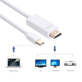 UGREEN 1.5M Mini DisplayPort to HDMI Cable - 4K Support, White (20849) - Side View