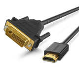 UGREEN 1M HDMI to DVI 24+1 Cable - Enhanced Signal Transmission and Dual Mode Support
