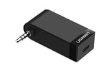 UGREEN Bluetooth 4.1 Wireless Audio Receiver Adapter with Mic & Battery - Black - 45-Degree Angle