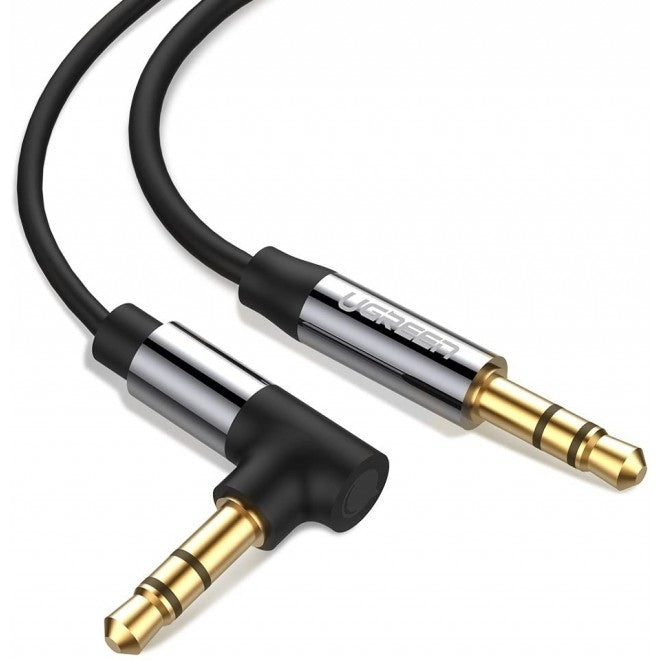 UGREEN 30549 2m Right Angle 3.5mm Male to Male Audio Cable (Black)