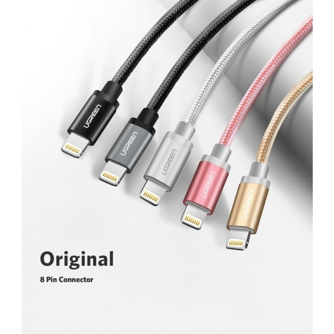 UGREEN 30589 Gold 2M iPhone 8-pin to USB 2.0 Sync & Charge Cable