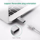 UGREEN USB A to USB-C Converter - Silver (30705) - Top-Down View
