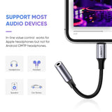 UGREEN Lightning to 3.5mm Headphone Adapter with Enhanced Sound Quality - Side View