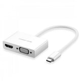 UGREEN Type-C to HDMI and VGA Dual Display Adapter - White