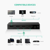 UGREEN 3-Port HDMI Switcher - Black (40234) - Top-Down View