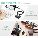UGreen 4-Port USB 3.0 Hub with Type C Connector - 1M Cable, Black - Side View