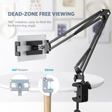 UGREEN 50394 Adjustable Lazy Holder with Extendable Arm in Black - Front View