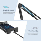 UGREEN 50394 Adjustable Lazy Holder with Extendable Arm in Black - 45-Degree Angle