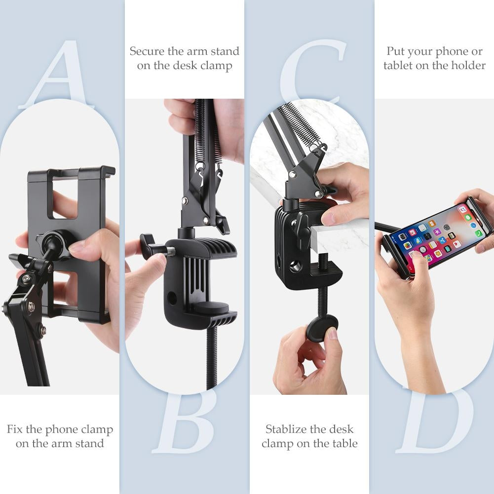 UGREEN 50394 Adjustable Lazy Holder with Extendable Arm in Black