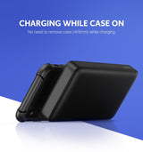 UGreen 10,000mAh Black Power Bank with 10W QI Wireless Charging Pad - Model 50578 - Front View