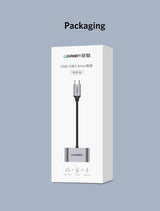 UGreen Aluminium Type-C to 3.5mm Audio and USB-C Female Adapter 50596