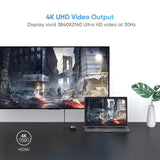 UGREEN 6-in-1 USB Type C Hub with 4K HDMI, Gigabit Ethernet, 3 USB 3.0 Ports, and 100W PD Charging - Front View