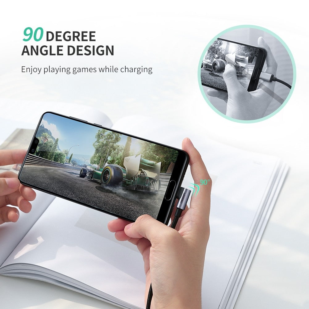 UGreen 90° Angled USB C to USB 2.0A Charging Cable - 1m