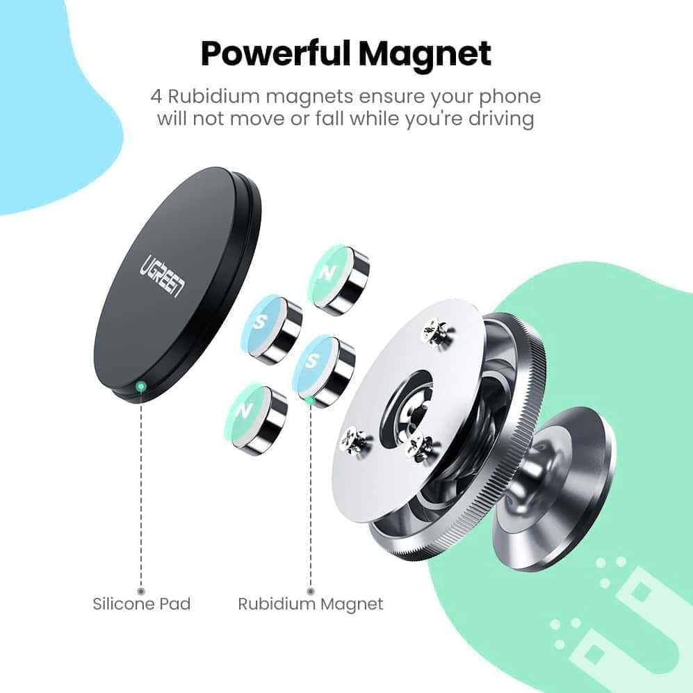 UGREEN 60316 Magnetic Dashboard Phone Mount with Alloy Design
