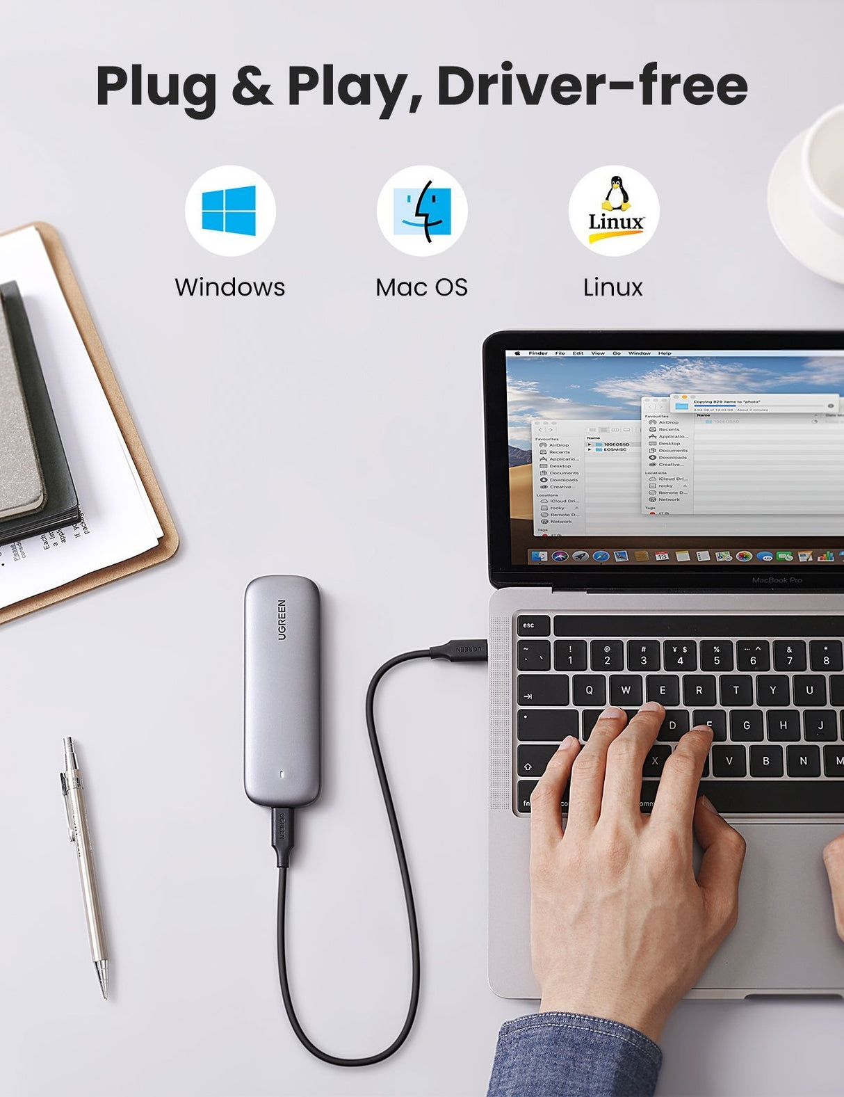 UGREEN 60354 M.2 NVMe PCIe SSD Portable External Enclosure