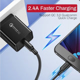 UGREEN 3M Micro USB to USB 2.0 Male Charge and Data Transfer Cable - Black - Front View