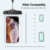 UGREEN Universal Waterproof Phone Case for Smartphones up to 6.5 inches - 2 Pack - 45-Degree Angle