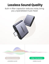 UGREEN 70312 Dual Function USB C to 3.5mm Audio and Charger Adapter