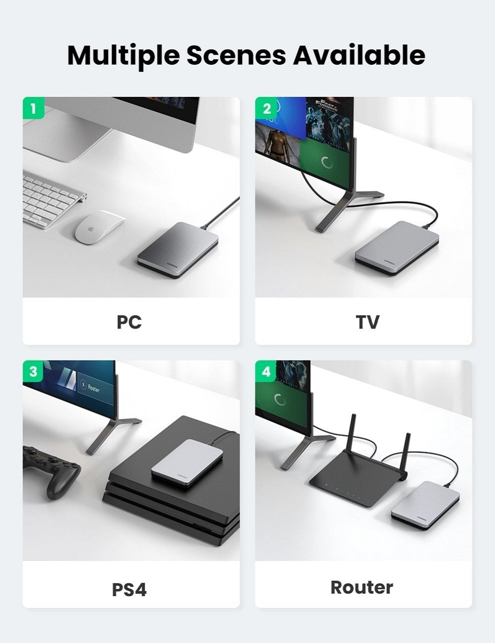UGREEN 70498 USB-C 2.5" SATA Hard Drive Case with UASP Support