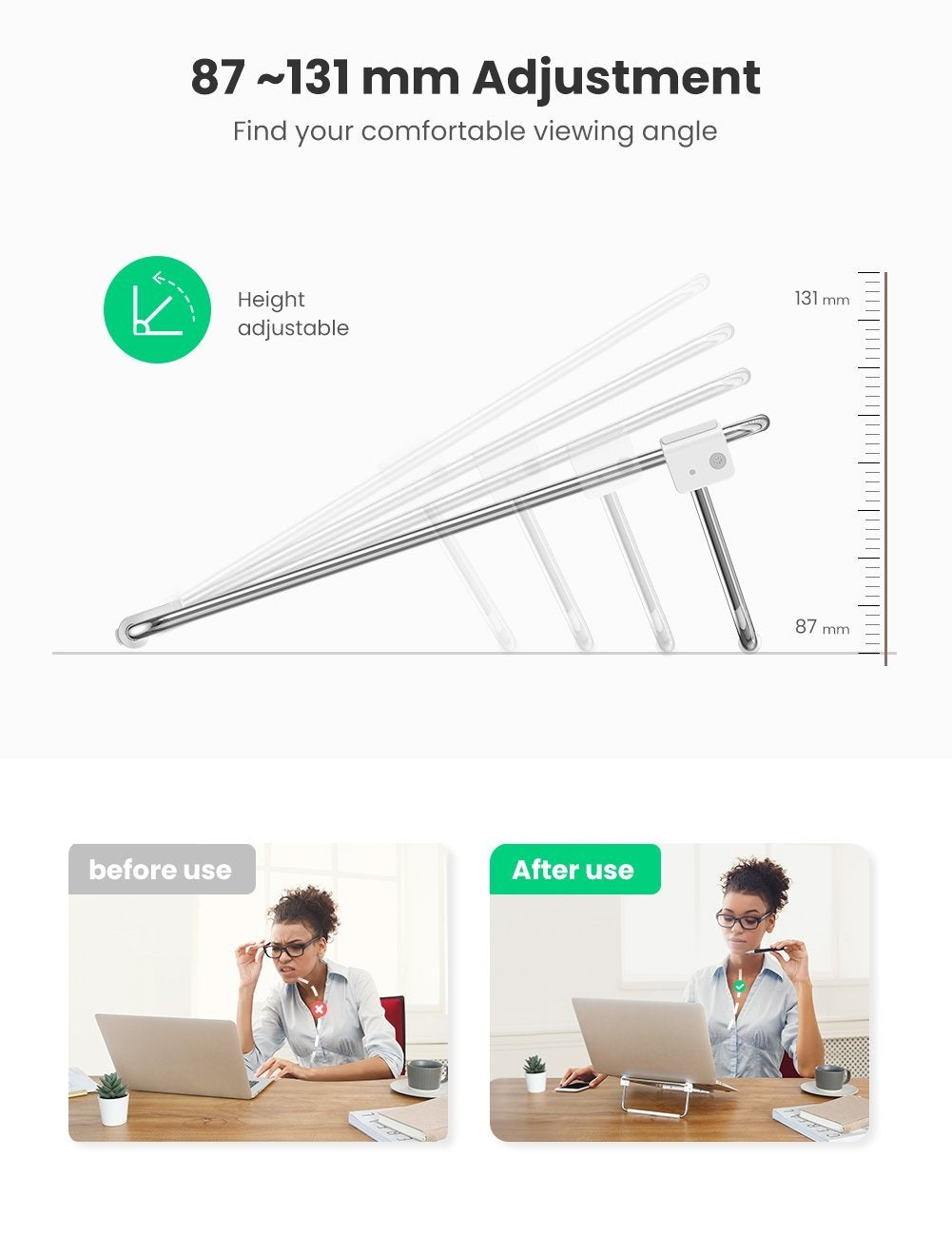 UGREEN 80348 Ergonomic Adjustable Laptop Stand