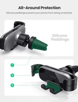 UGreen Retractable Gravity Car Phone Mount (80539) - Front View