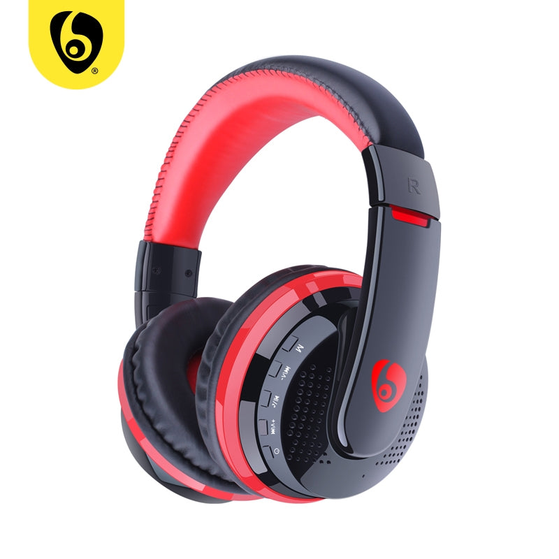 OVLENG MX666 Noise Cancelling Wireless Bluetooth Headphones with Microphone - Red