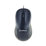 CLiPtec SCROLL MAX 1000DPI USB Optical Mouse - Ergonomic Black Design - Front View