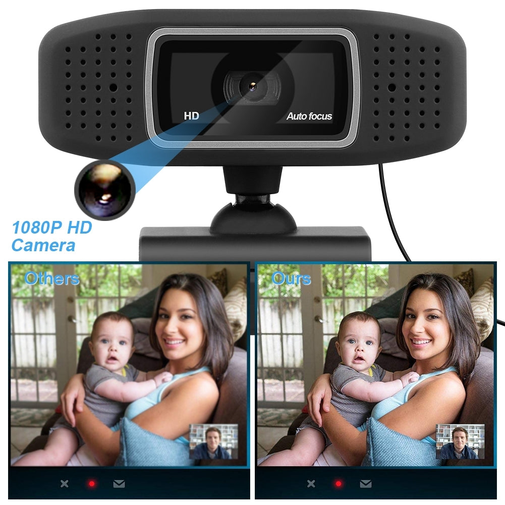 A15 HD Webcam with Built-in Microphone and Low-Light Correction