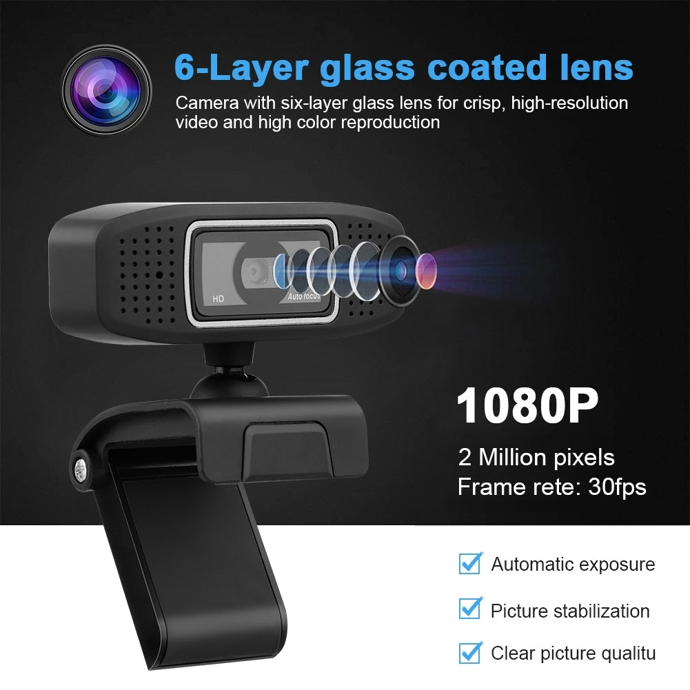 A15 HD Webcam with Built-in Microphone and Low-Light Correction