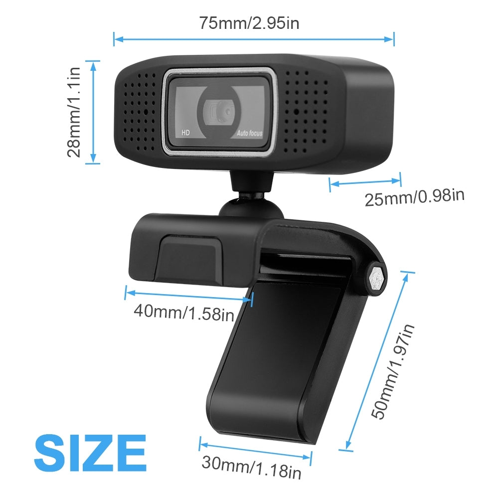 A15 HD Webcam with Built-in Microphone and Low-Light Correction