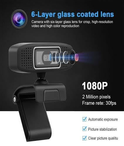 A15 Full HD 1080P USB Webcam with Built-in Noise-Canceling Microphone