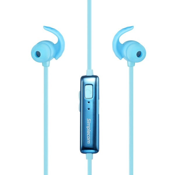 Simplecom BH310 Bluetooth Sports Earbuds with Magnetic Design and Premium Sound Quality in Blue