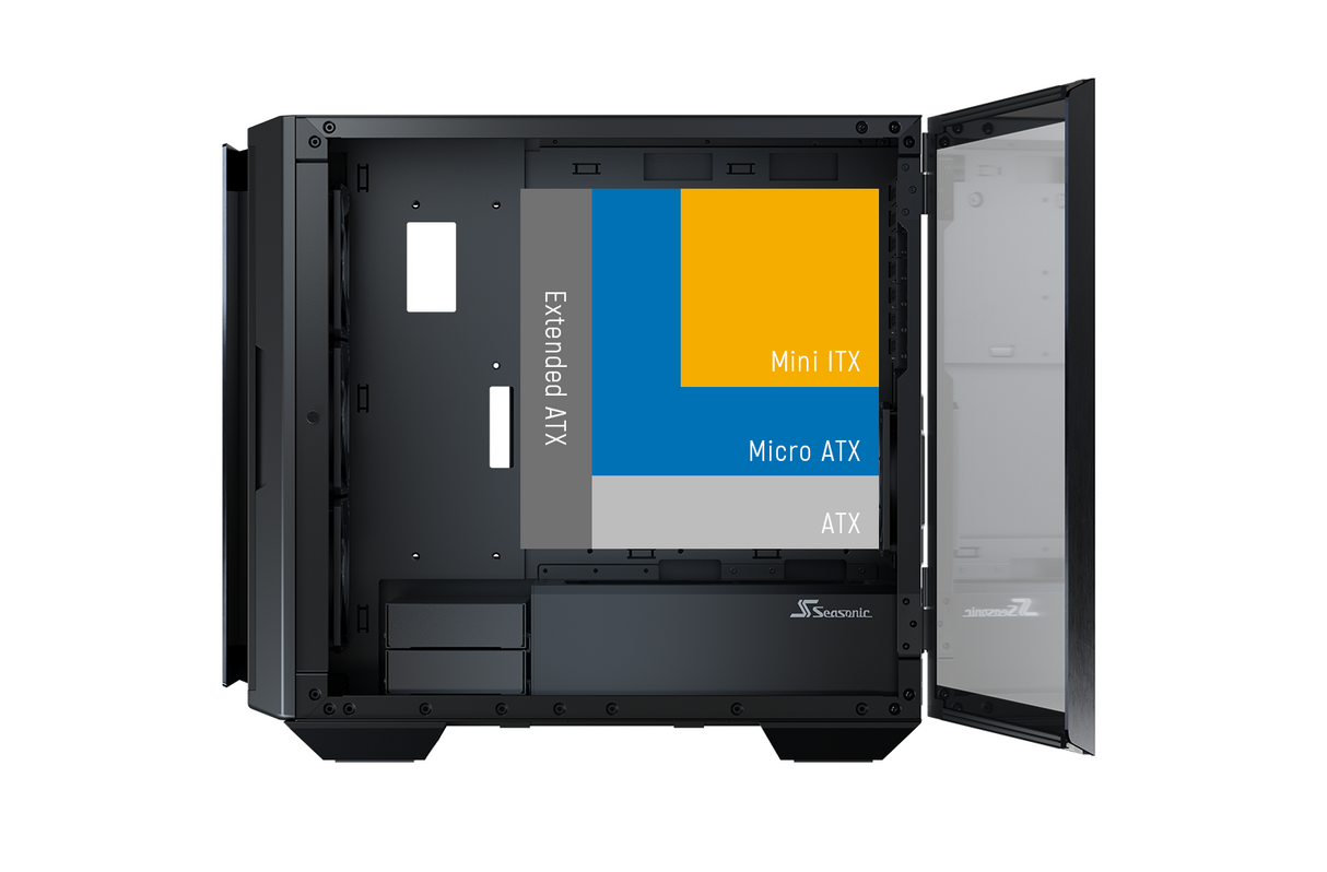 Seasonic Syncro Q704 Aluminum Case with Syncro DPC-850 850W 80 Plus Platinum Power Supply & Connect Module - Award-Winning Design