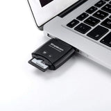 Simplecom CR303 Dual-Cap SuperSpeed USB 3.0 2-Slot Card Reader - 45-Degree Angle