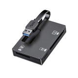 Simplecom CR309 3-Slot High-Speed USB 3.0 Card Reader with Built-in Memory Card Case - Side View