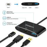 Simplecom DA310 USB-C to HDMI Adapter with USB 3.0 and Power Delivery Charging for 4K Streaming and Nintendo Switch Connectivity - Side View