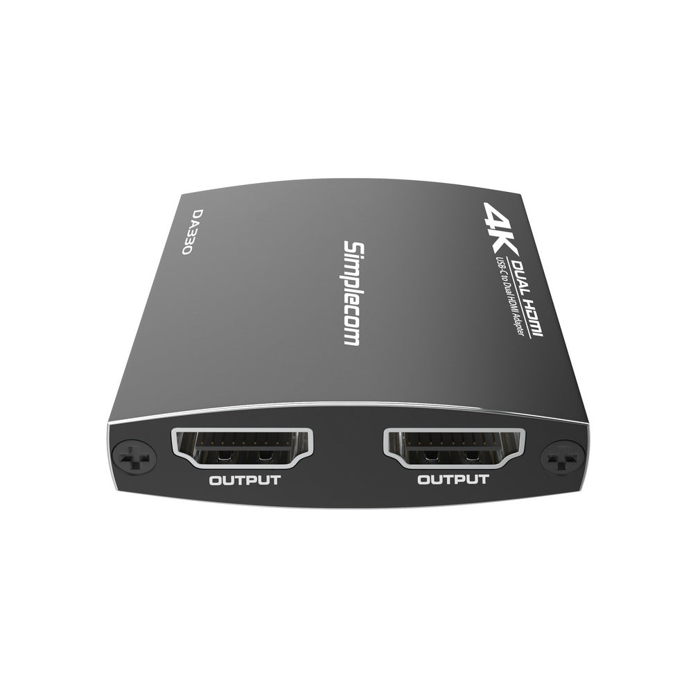 Simplecom DA330 USB-C Dual HDMI MST Adapter with 4K@60Hz Support, Power Delivery & Audio Output